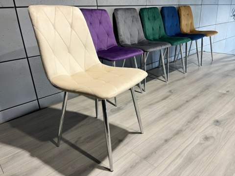 Krzesło tapicerowane BORGO VELVET BEIGE SILVER Lugano Krzesło tapicerowane BORGO VELVET BEIGE SILVER Lugano