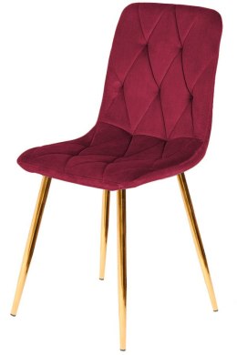 Krzesło tapicerowane BORGO VELVET BURGUNDY GOLD Lugano