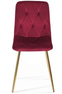 Krzesło tapicerowane BORGO VELVET BURGUNDY GOLD Lugano
