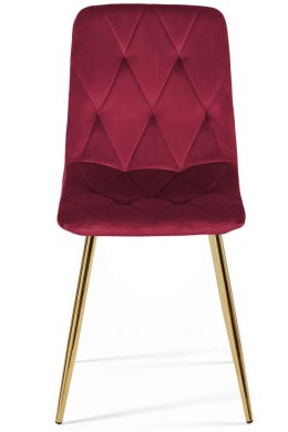 Krzesło tapicerowane BORGO VELVET BURGUNDY GOLD Lugano
