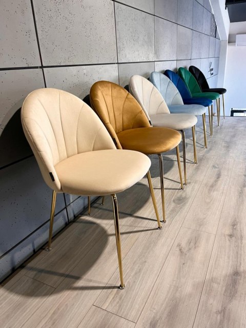 Krzesło tapicerowane CAMILA PINK VELVET GOLD Lugano Krzesło tapicerowane CAMILA PINK VELVET GOLD Lugano