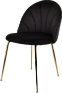 Krzesło tapicerowane CAMILA BLACK VELVET GOLD II GATUNEK Lugano