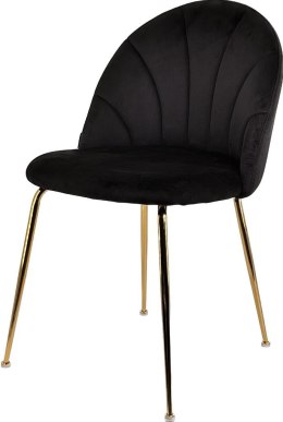 Krzesło tapicerowane CAMILA BLACK VELVET GOLD II GATUNEK Lugano