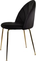 Krzesło tapicerowane CAMILA BLACK VELVET GOLD II GATUNEK Lugano