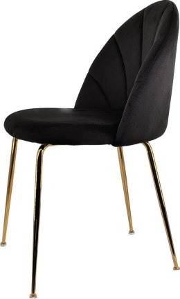 Krzesło tapicerowane CAMILA BLACK VELVET GOLD II GATUNEK Lugano