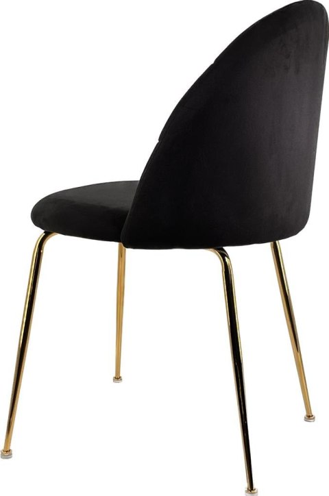 Krzesło tapicerowane CAMILA BLACK VELVET GOLD II GATUNEK Lugano Krzesło tapicerowane CAMILA BLACK VELVET GOLD II GATUNEK Lugano