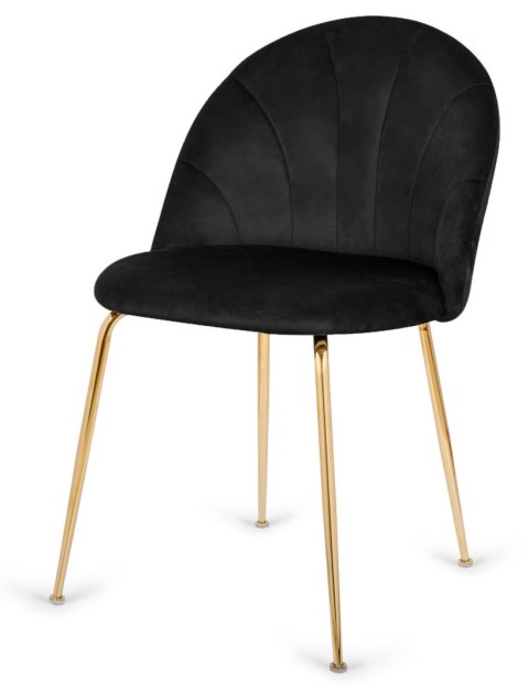 Krzesło tapicerowane CAMILA BLACK VELVET GOLD Lugano Krzesło tapicerowane CAMILA BLACK VELVET GOLD Lugano