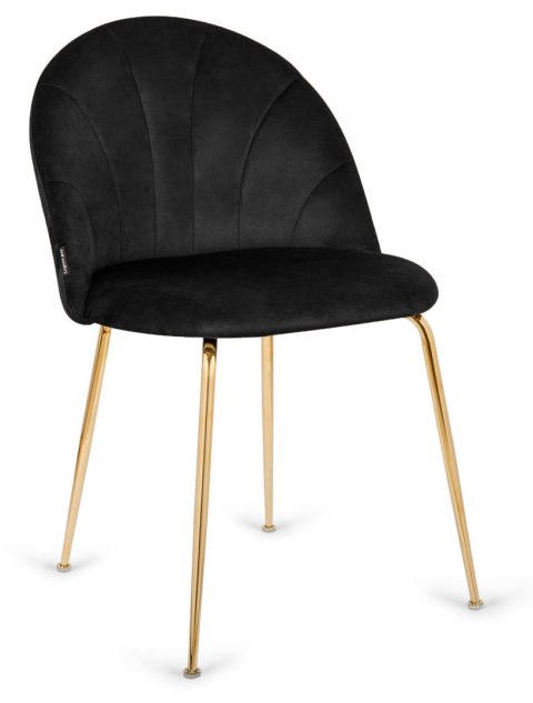 Krzesło tapicerowane CAMILA BLACK VELVET GOLD Lugano Krzesło tapicerowane CAMILA BLACK VELVET GOLD Lugano