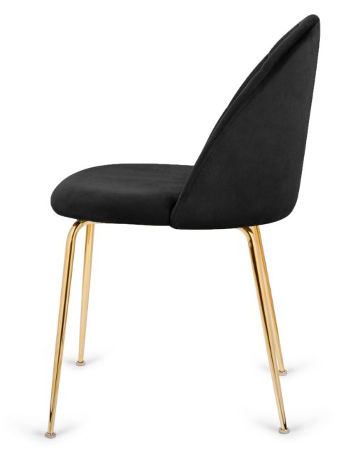 Krzesło tapicerowane CAMILA BLACK VELVET GOLD Lugano Krzesło tapicerowane CAMILA BLACK VELVET GOLD Lugano