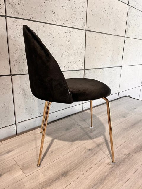 Krzesło tapicerowane CAMILA BLACK VELVET GOLD Lugano Krzesło tapicerowane CAMILA BLACK VELVET GOLD Lugano