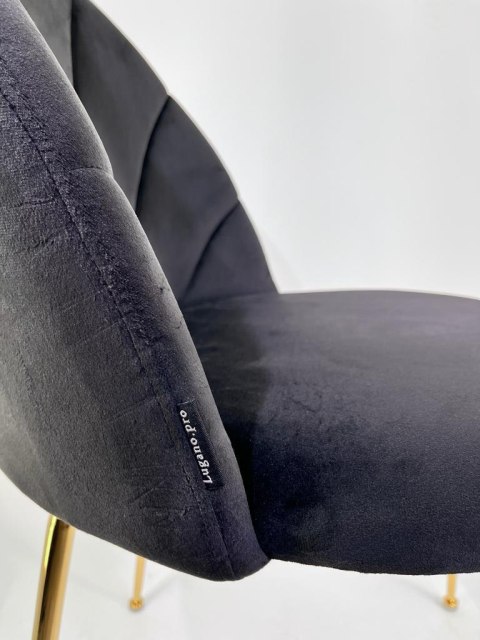 Krzesło tapicerowane CAMILA BLACK VELVET GOLD Lugano Krzesło tapicerowane CAMILA BLACK VELVET GOLD Lugano