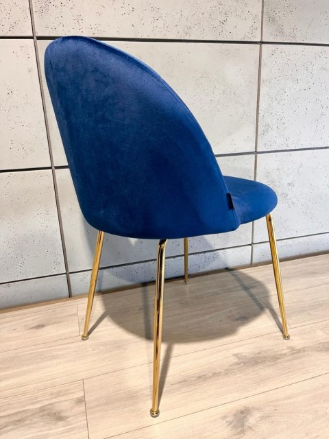 Krzesło tapicerowane CAMILA BLUE VELVET GOLD Lugano Krzesło tapicerowane CAMILA BLUE VELVET GOLD Lugano
