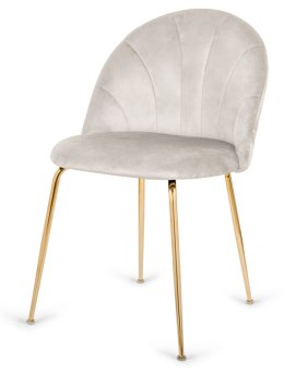 Krzesło tapicerowane CAMILA GREY VELVET GOLD Lugano