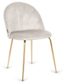 Krzesło tapicerowane CAMILA GREY VELVET GOLD Lugano