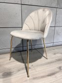 Krzesło tapicerowane CAMILA GREY VELVET GOLD Lugano