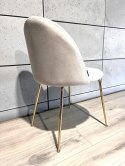 Krzesło tapicerowane CAMILA GREY VELVET GOLD Lugano