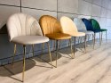Krzesło tapicerowane CAMILA GREY VELVET GOLD Lugano