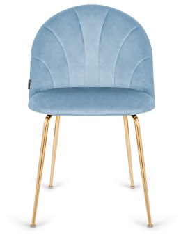 Krzesło tapicerowane CAMILA LIGHT BLUE VELVET GOLD Lugano