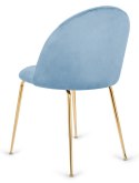 Krzesło tapicerowane CAMILA LIGHT BLUE VELVET GOLD Lugano