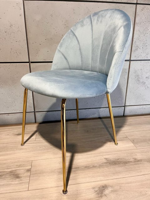Krzesło tapicerowane CAMILA LIGHT BLUE VELVET GOLD Lugano Krzesło tapicerowane CAMILA LIGHT BLUE VELVET GOLD Lugano