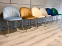 Krzesło tapicerowane CAMILA LIGHT BLUE VELVET GOLD Lugano