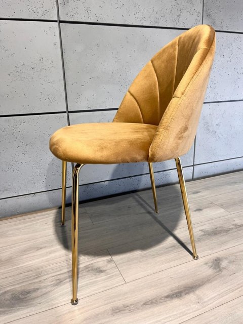 Krzesło tapicerowane CAMILA TRUFLE VELVET GOLD Lugano Krzesło tapicerowane CAMILA TRUFLE VELVET GOLD Lugano