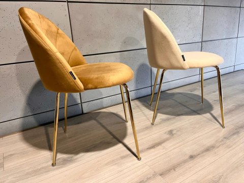 Krzesło tapicerowane CAMILA TRUFLE VELVET GOLD Lugano Krzesło tapicerowane CAMILA TRUFLE VELVET GOLD Lugano