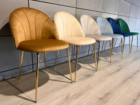 Krzesło tapicerowane CAMILA TRUFLE VELVET GOLD Lugano Krzesło tapicerowane CAMILA TRUFLE VELVET GOLD Lugano