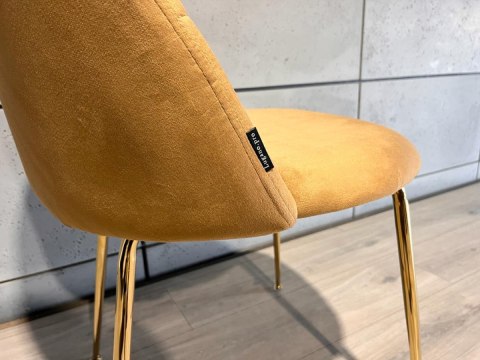 Krzesło tapicerowane CAMILA TRUFLE VELVET GOLD Lugano Krzesło tapicerowane CAMILA TRUFLE VELVET GOLD Lugano