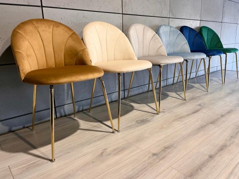Krzesło tapicerowane CAMILA TRUFLE VELVET GOLD Lugano Krzesło tapicerowane CAMILA TRUFLE VELVET GOLD Lugano