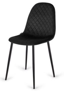 Krzesło tapicerowane CARO VELVET BLACK II GATUNEK Lugano
