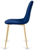 Krzesło tapicerowane CARO VELVET BLUE GOLD Lugano