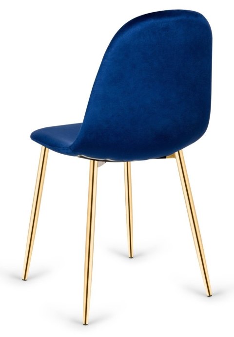 Krzesło tapicerowane CARO VELVET BLUE GOLD Lugano Krzesło tapicerowane CARO VELVET BLUE GOLD Lugano