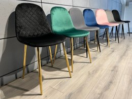 Krzesło tapicerowane CARO VELVET GREEN Lugano