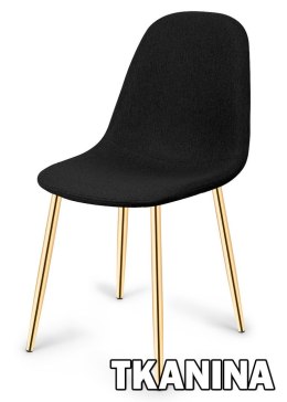Krzesło tapicerowane GIULIA BLACK FABRIC GOLD Lugano