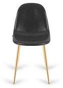 Krzesło tapicerowane GIULIA BLACK PU GOLD Lugano