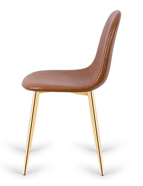 Krzesło tapicerowane GIULIA BROWN PU GOLD Lugano Krzesło tapicerowane GIULIA BROWN PU GOLD Lugano