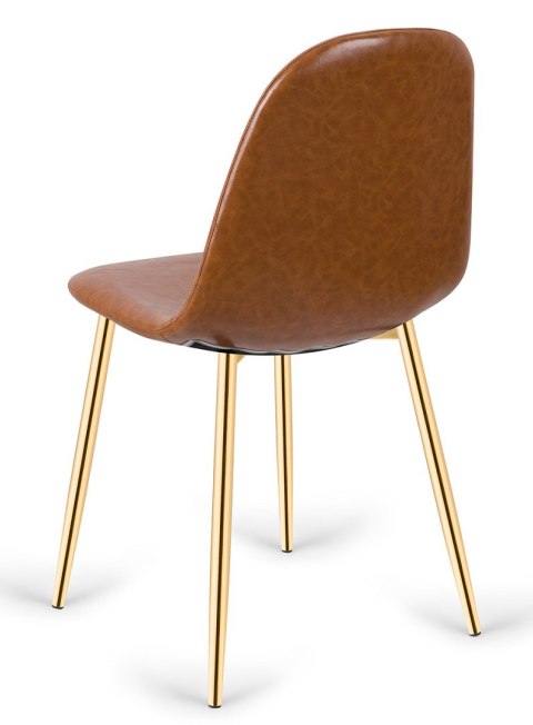 Krzesło tapicerowane GIULIA BROWN PU GOLD Lugano Krzesło tapicerowane GIULIA BROWN PU GOLD Lugano