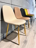 Krzesło tapicerowane GIULIA CREAM FABRIC GOLD Lugano
