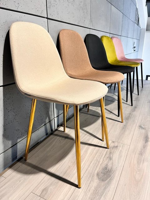Krzesło tapicerowane GIULIA CREAM FABRIC GOLD Lugano Krzesło tapicerowane GIULIA CREAM FABRIC GOLD Lugano