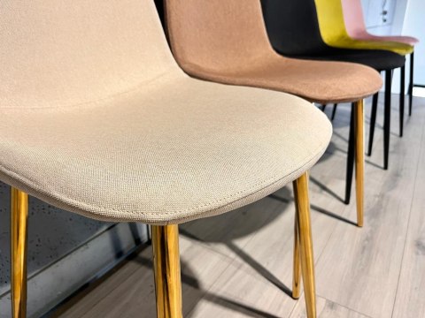Krzesło tapicerowane GIULIA CREAM FABRIC GOLD Lugano Krzesło tapicerowane GIULIA CREAM FABRIC GOLD Lugano