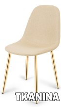 Krzesło tapicerowane GIULIA CREAM FABRIC GOLD Lugano