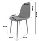 Krzesło tapicerowane GIULIA FABRIC DARK GREY Lugano