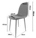 Krzesło tapicerowane GIULIA FABRIC LIGHT GREY Lugano
