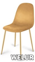 Krzesło tapicerowane GIULIA HONEY VELVET GOLD Lugano