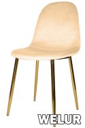 Krzesło tapicerowane GIULIA IVORY VELVET GOLD OUTLET Lugano