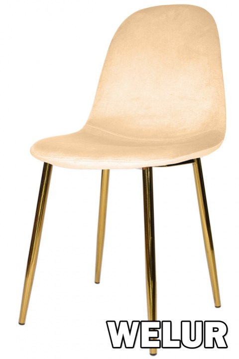 Krzesło tapicerowane GIULIA IVORY VELVET GOLD OUTLET Lugano Krzesło tapicerowane GIULIA IVORY VELVET GOLD OUTLET Lugano