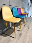 Krzesło tapicerowane GIULIA IVORY VELVET GOLD OUTLET Lugano