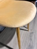 Krzesło tapicerowane GIULIA IVORY VELVET GOLD OUTLET Lugano