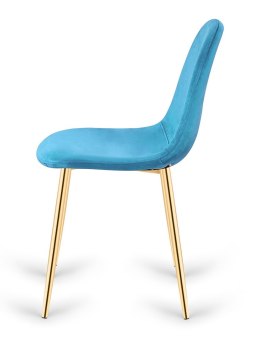 Krzesło tapicerowane GIULIA SEA BLUE VELVET GOLD Lugano